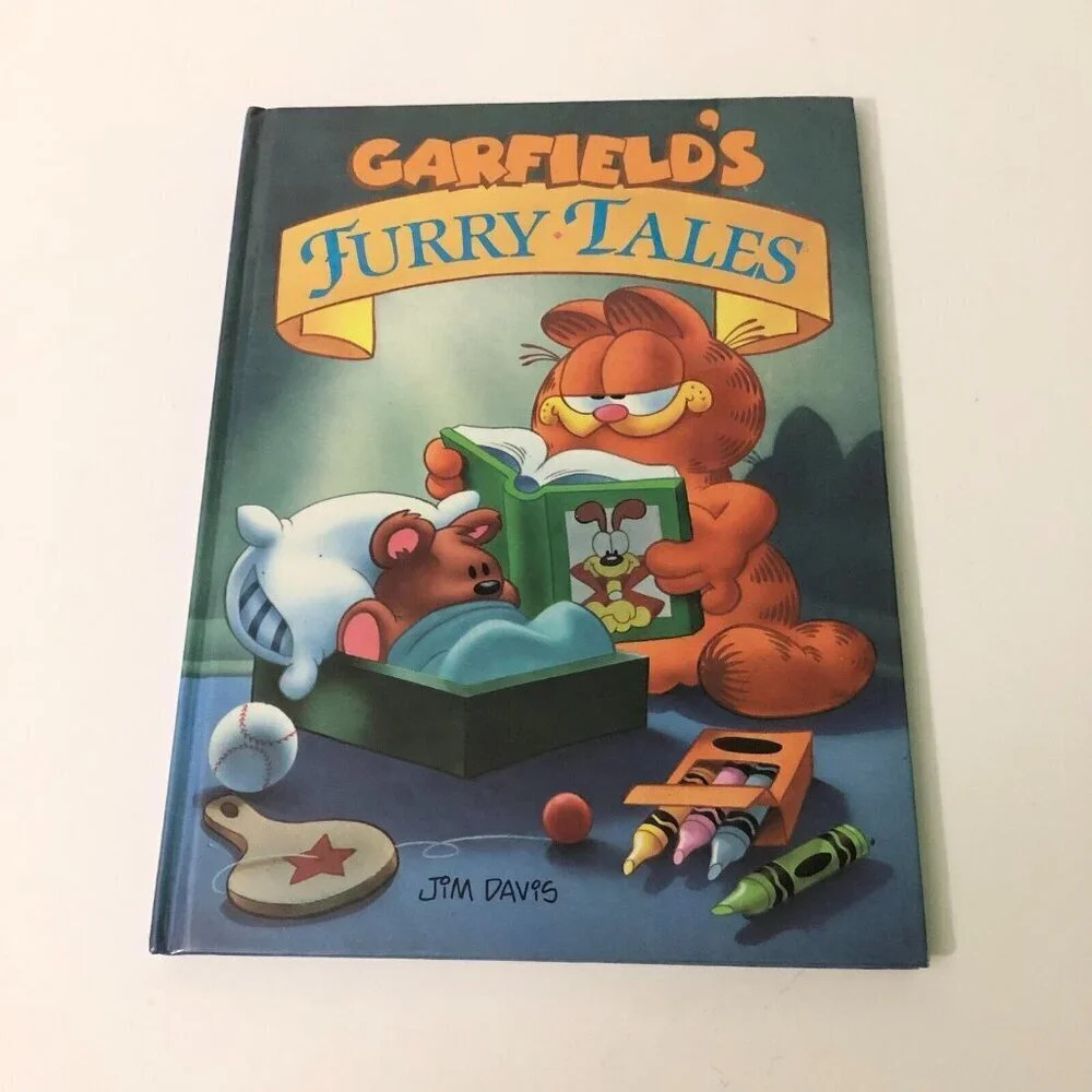 Vintage 1989 Garfields Furry Tales  Jim Davis Book Hardcover